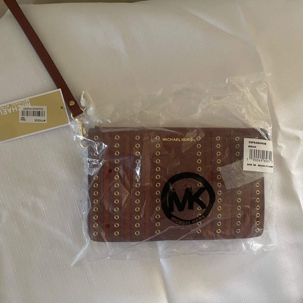 New Michael Kors brown wristlet.